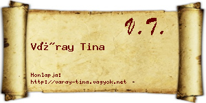 Váray Tina névjegykártya